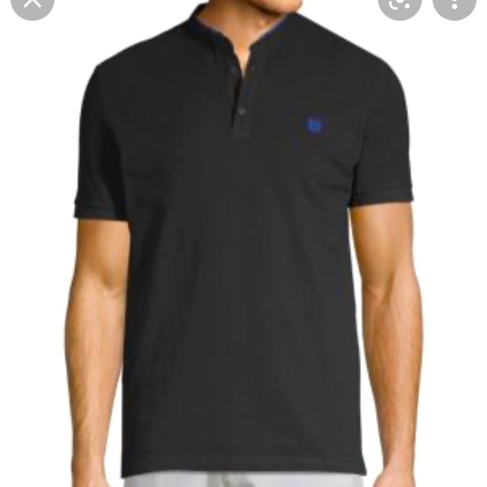 The Kooples Sport mens black polo officer-collar